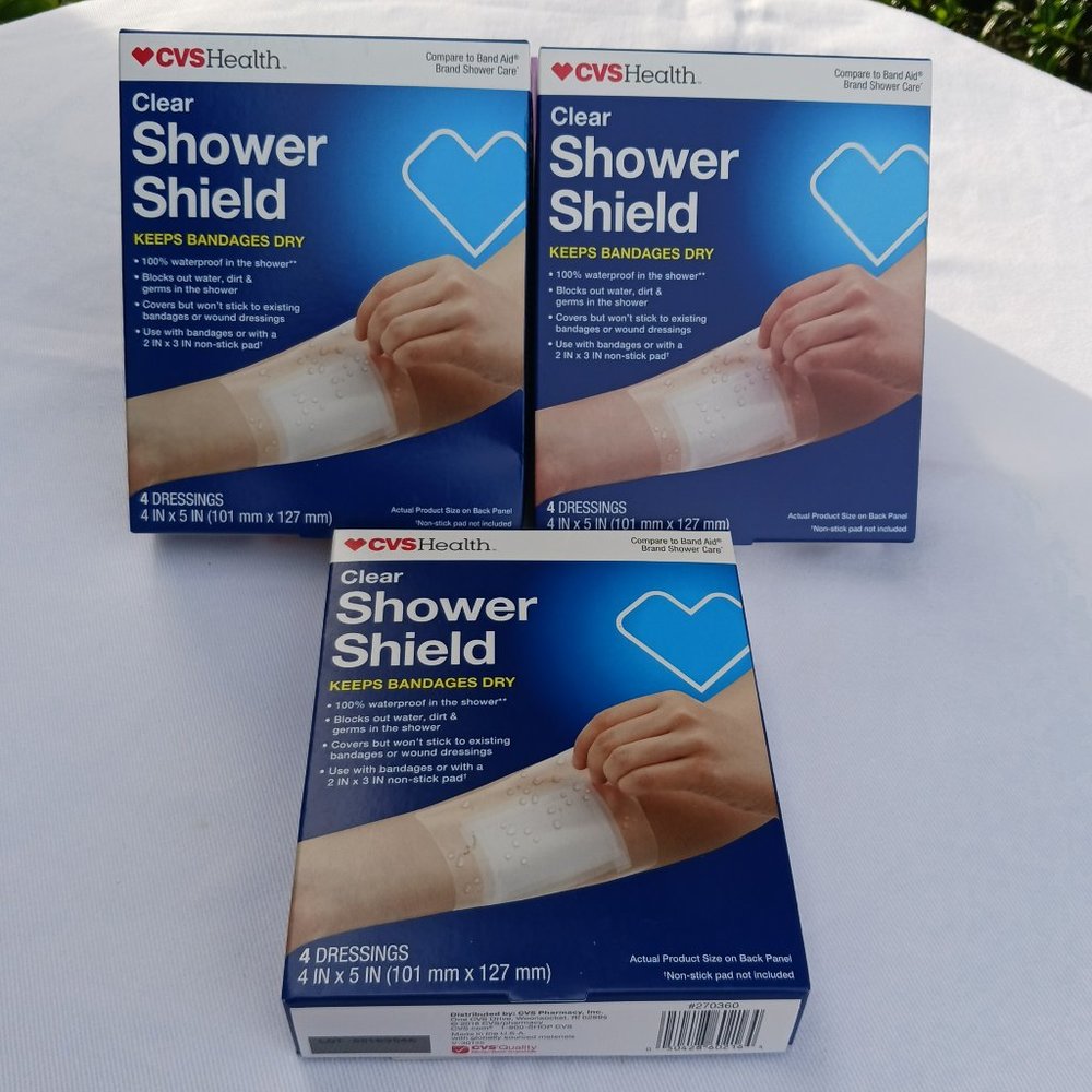 3 Boxes of CVS HEALTH Showers Shields 4 Dressings 4" x 5"